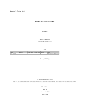 Free Download PDF Books, Property Management Contract Template