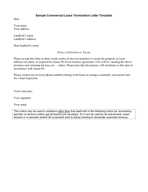 Free Download PDF Books, Sample Commercial Lease Termination Letter Template
