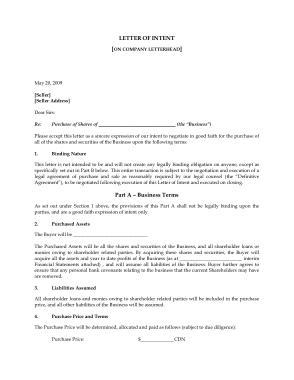 Free Download PDF Books, Business Purchase Letter of Intent Template