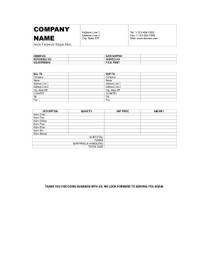 Free Download PDF Books, Company Business Billing Template