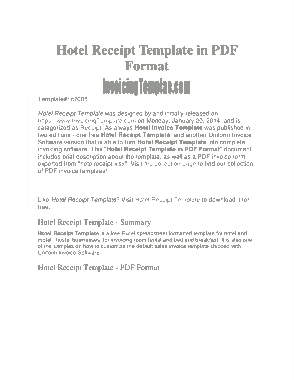 Free Download PDF Books, Hotel Bill Recept Template