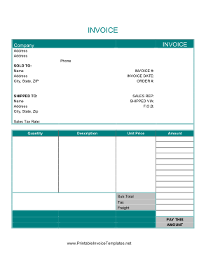 Free Download PDF Books, Blank Business Invoice Sample Template
