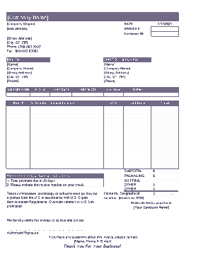 Free Download PDF Books, Commercial Invoice Sample Template
