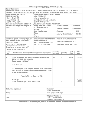 Free Download PDF Books, Customs Commercial Invoice Sample Template
