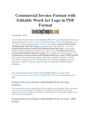 Free Download PDF Books, Draft Commercial Invoice Format Template