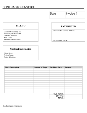 Free Download PDF Books, General Contractor Invoice Template