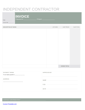 Free Download PDF Books, Independent Contractor Receipt Sample Template