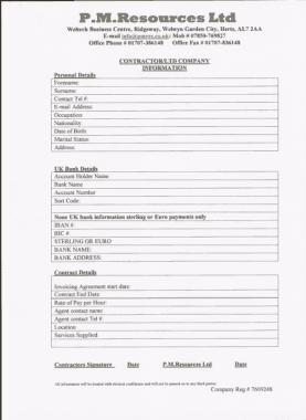 Free Download PDF Books, Self Employed Contractor Invoice Template