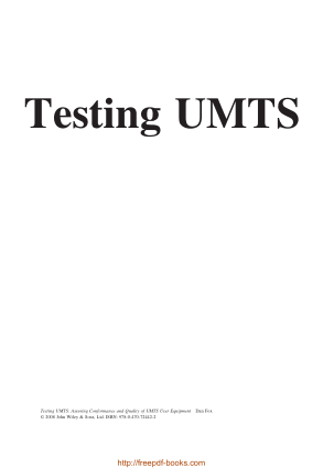 Free Download PDF Books, Testing Umts