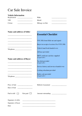 Free Download PDF Books, Car Sales Invoice Sample Template