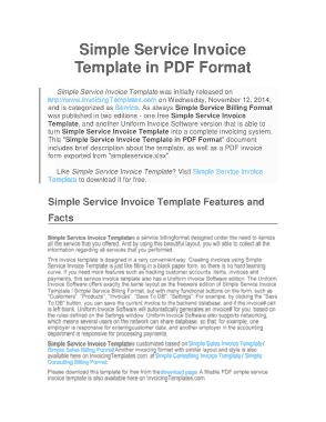 Free Download PDF Books, Simple service invoice Sample Template