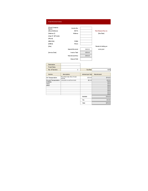 Free Download PDF Books, Travel Services Invoice Template