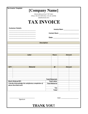 Free Download PDF Books, Tax Invoice Word Template