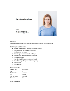 Free Download PDF Books, Freelance Hair Stylist CV Template