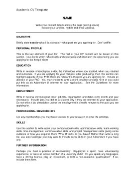 Free Download PDF Books, Student CV Format Template