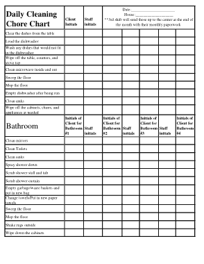 Free Download PDF Books, Cleaning Chore Chart Sample Template