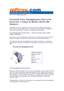 Free Download PDF Books, Personal Time Management Chart Template