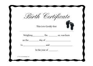 Free Download PDF Books, Blank Birth Certificate Template