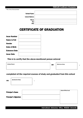 Free Download PDF Books, Blank Graduation Certificate Template