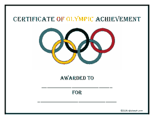 Free Download PDF Books, Olympic Achievement Certificate Template