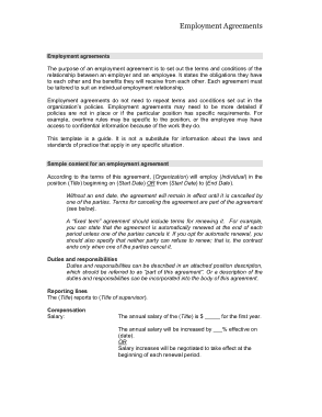 Free Download PDF Books, Employment Agreement Example Template