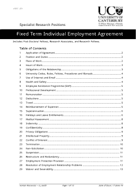 Free Download PDF Books, Fixed Term Individual Employment Agreement Template