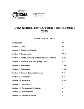 Free Download PDF Books, ICMA Model Employment Agreement Template