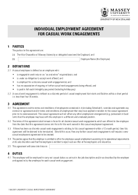 Free Download PDF Books, Sample Casual Employment Agreement Template