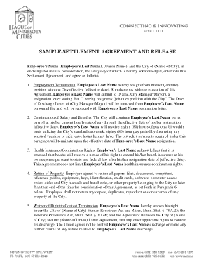 Free Download PDF Books, Sample Employment Settlement Agreement Template