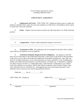 Free Download PDF Books, Standard Employment Agreement Form Template