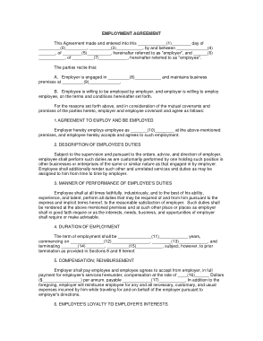 Free Download PDF Books, Standard Employment Agreement Template