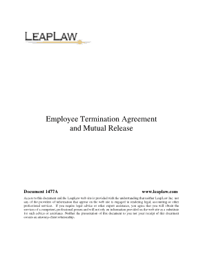 Free Download PDF Books, LEAPLAW Employment Contract Termination Agreement Template