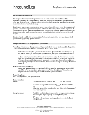 Free Download PDF Books, Sample Employment Agreement Contract Template