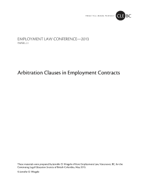 Free Download PDF Books, Arbitration Clauses In Employment Contract Agreement Template