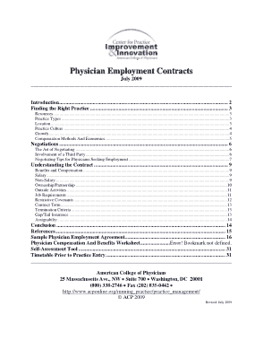 Free Download PDF Books, Physician Employment Contract Agreement Template
