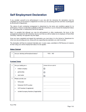 Free Download PDF Books, Form PS2 Self Employment Declaration Form Template