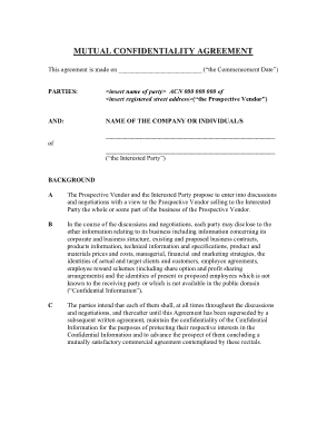 Free Download PDF Books, Sample Confidentiality Agreement Template