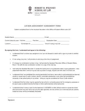 Free Download PDF Books, Locker Assignment Agreement Form Template