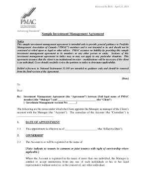 Free Download PDF Books, Standard Investment Management Agreement Template