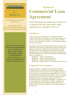 Free Download PDF Books, Sample Commercial Loan Agreement Template