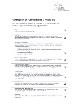 Free Download PDF Books, Partnership Agreement Checklist In Pdf Template
