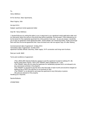 Free Download PDF Books, Apartment Rental Agreement Letter Template