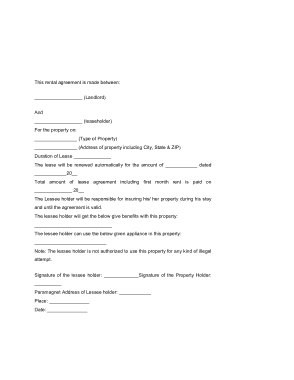 Free Download PDF Books, Basic Rental Agreement Template