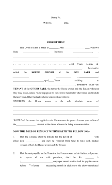 Free Download PDF Books, Deed of Rent Template