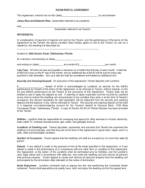 Free Download PDF Books, Room Rental Agreement Sample Template