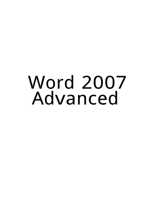 Free Download PDF Books, Word 2007 Advanced