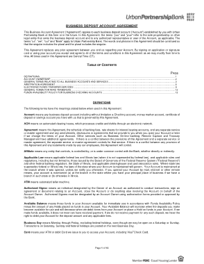 Free Download PDF Books, Business Account Agreement Template