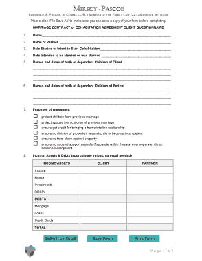 Free Download PDF Books, Cohabitation Agreement Contract Template