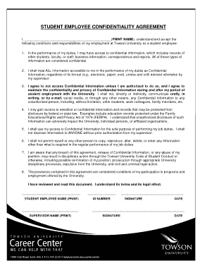 Free Download PDF Books, Student Employee Confidentiality Agreement Template