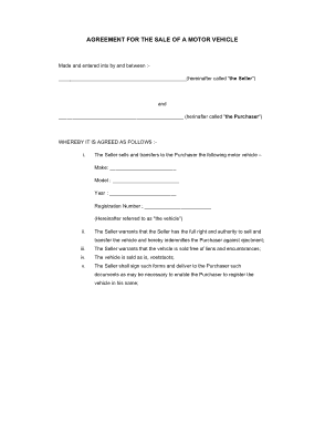 Free Download PDF Books, Vehicle Agreement of Sale Template